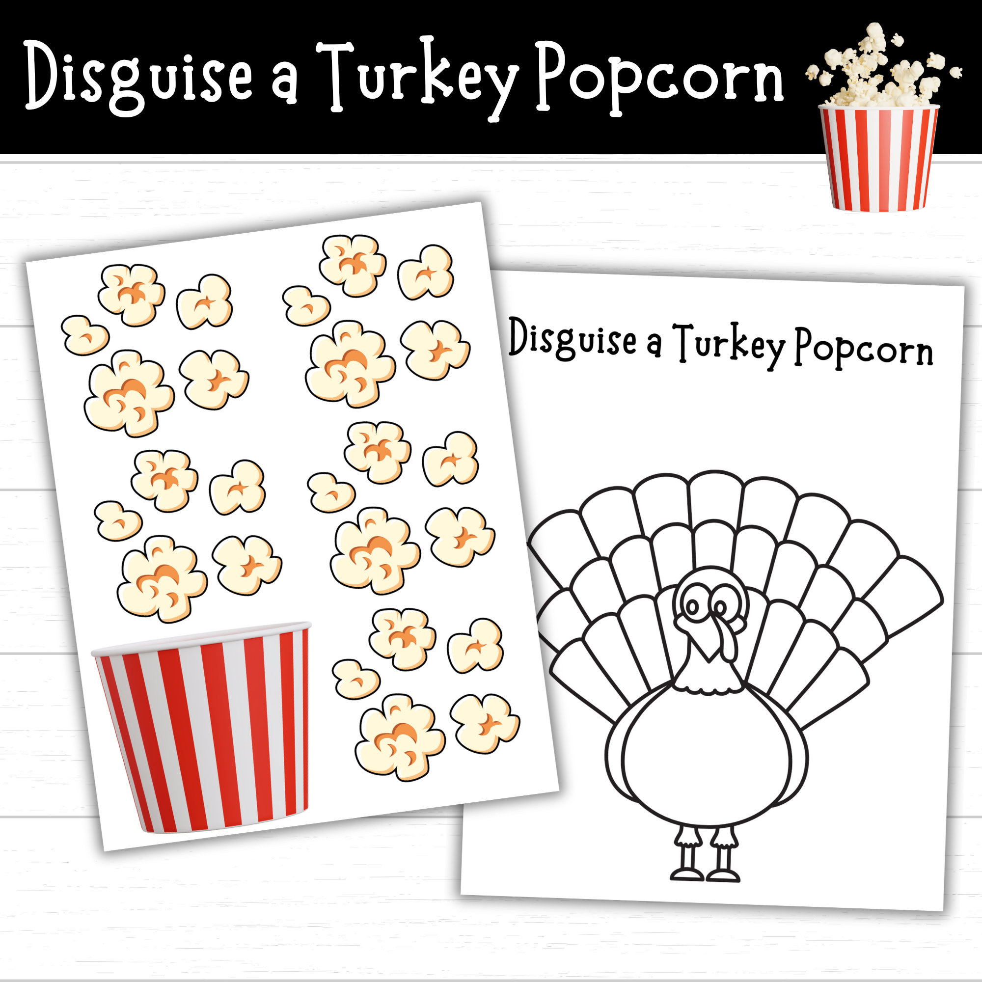 Disguise A Turkey Popcorn, Turkey In Disguise Popcorn, Popcorn throughout Popcorn Turkey Disguise Printable