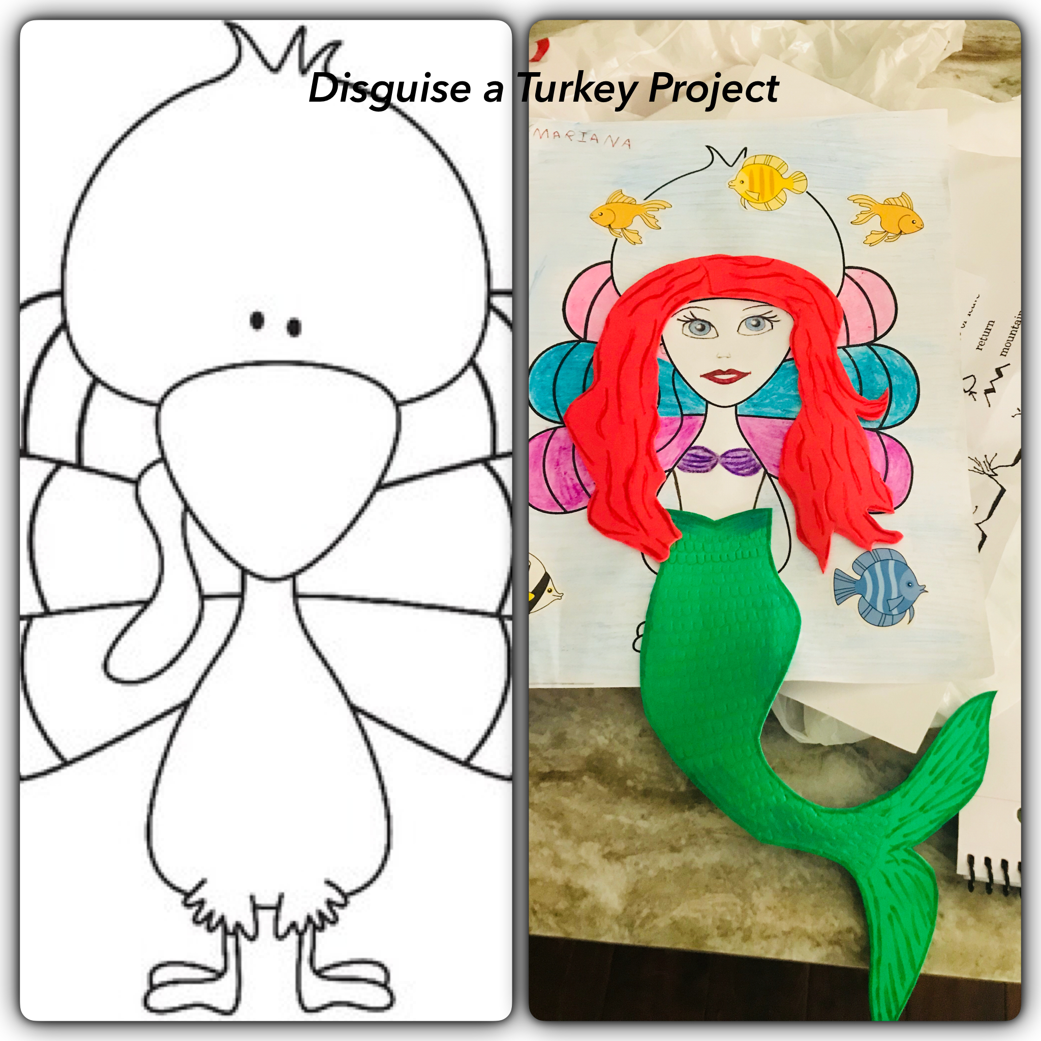 Disguise The Turkey, Little Mermaid pertaining to Mermaid Turkey Disguise Printable