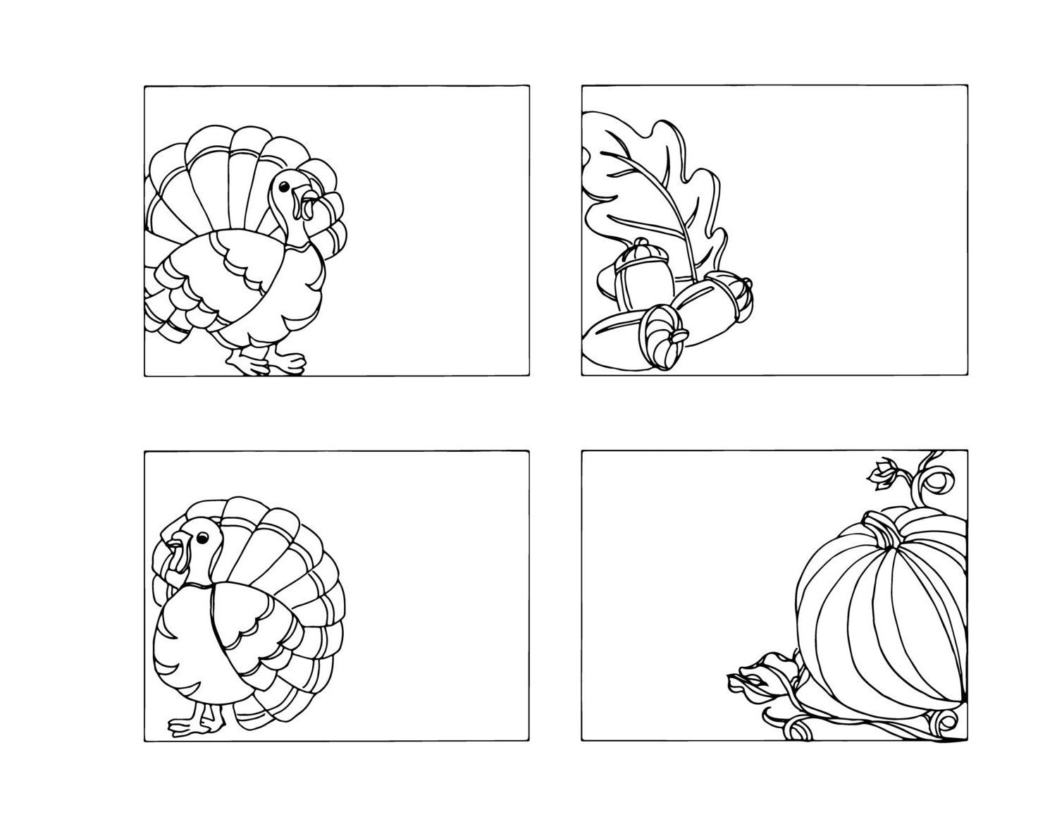 Diy Thanksgiving Place Cards- Color Your Own Name Cards- Table inside Free Printable Thanksgiving Place Cards To Color