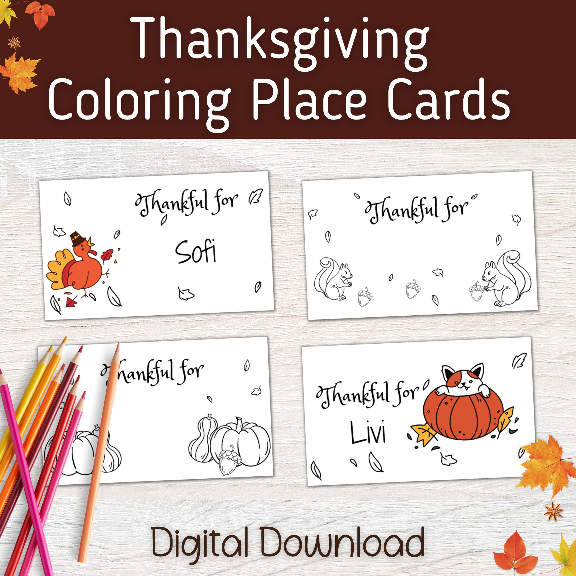 Diy Thanksgiving Place Cards, Thanksgiving Coloring Place Cards regarding Thanksgiving Place Cards Printable