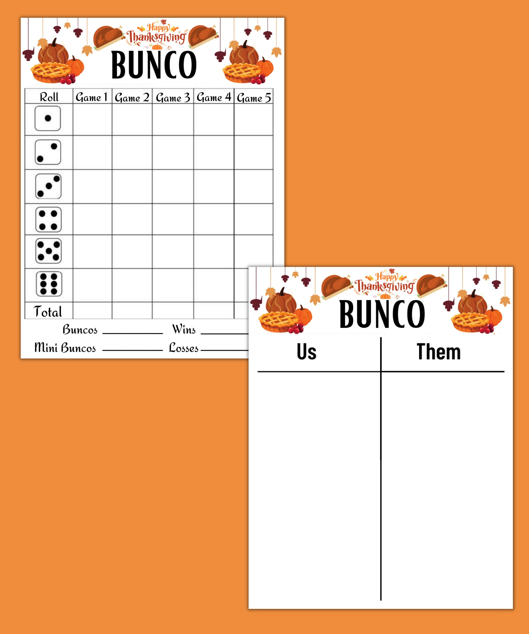 Druckbare Thanksgiving Bunco Score Card Sheet - Bunco Druckbares pertaining to Free Printable Thanksgiving Bunco Score Sheets