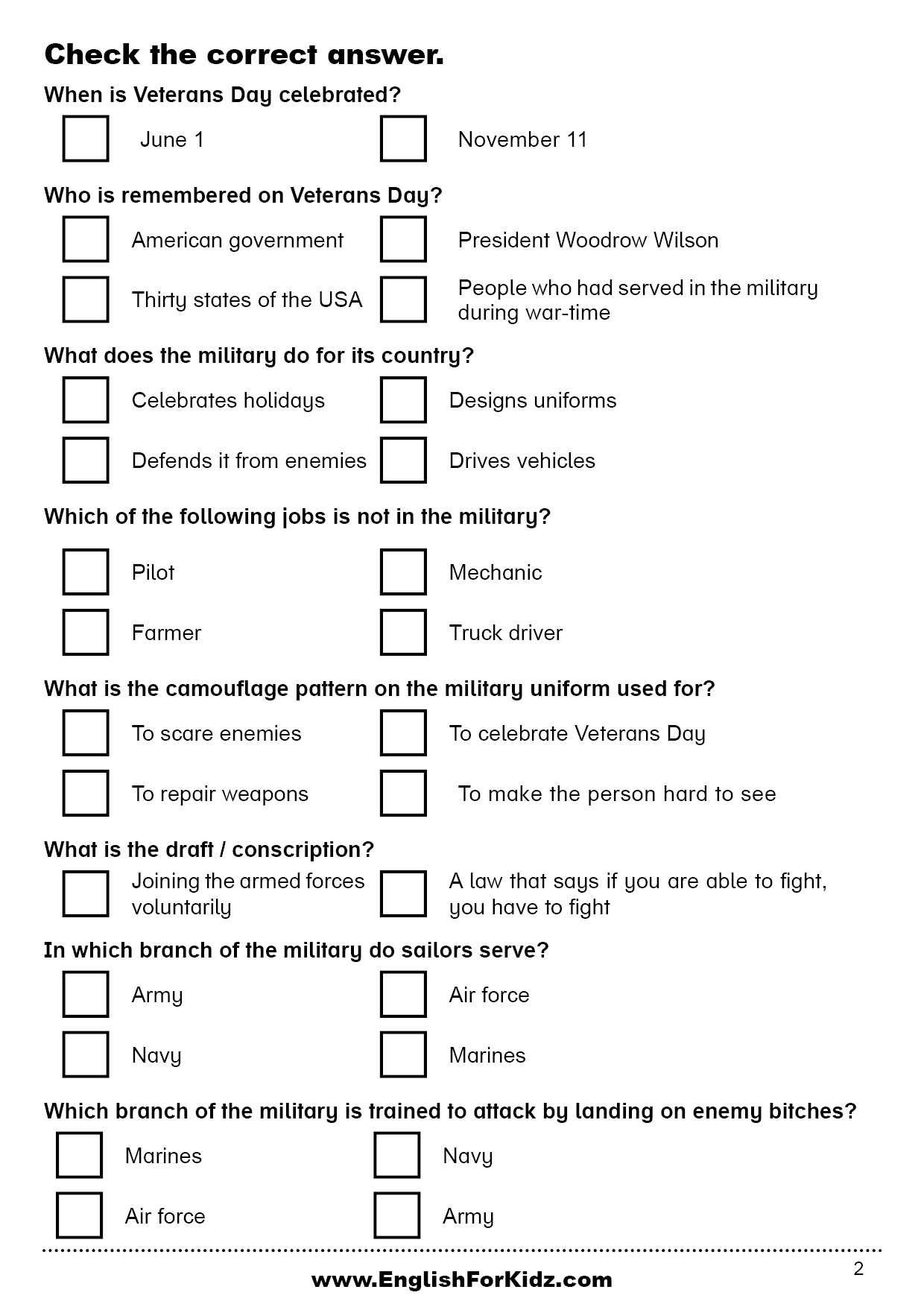 English For Kids Stepstep: Veterans Day Reading Comprehension for Free Printable Veterans Day Reading Comprehension Worksheets