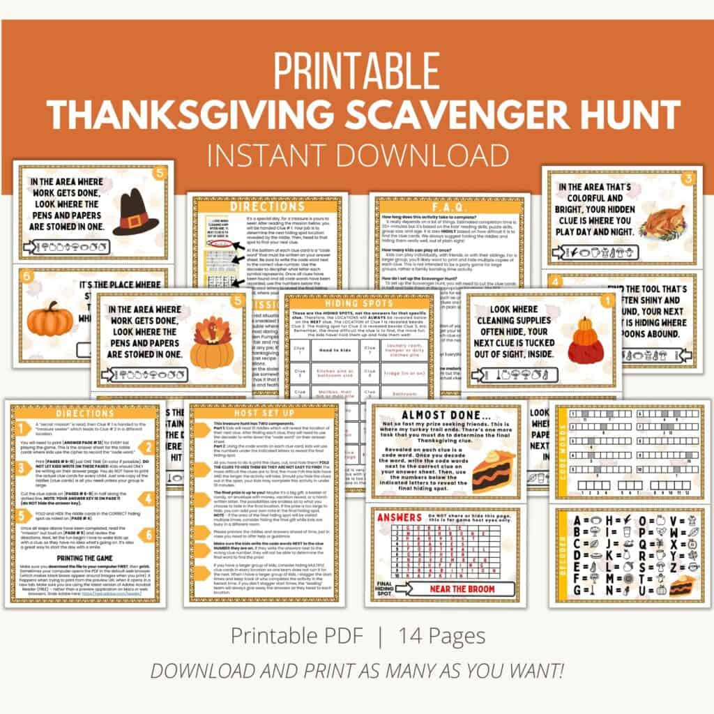 Exciting Thanksgiving Scavenger Hunt For Kids – Printable Fun! with Scavenger Hunt For Thanksgiving Printables
