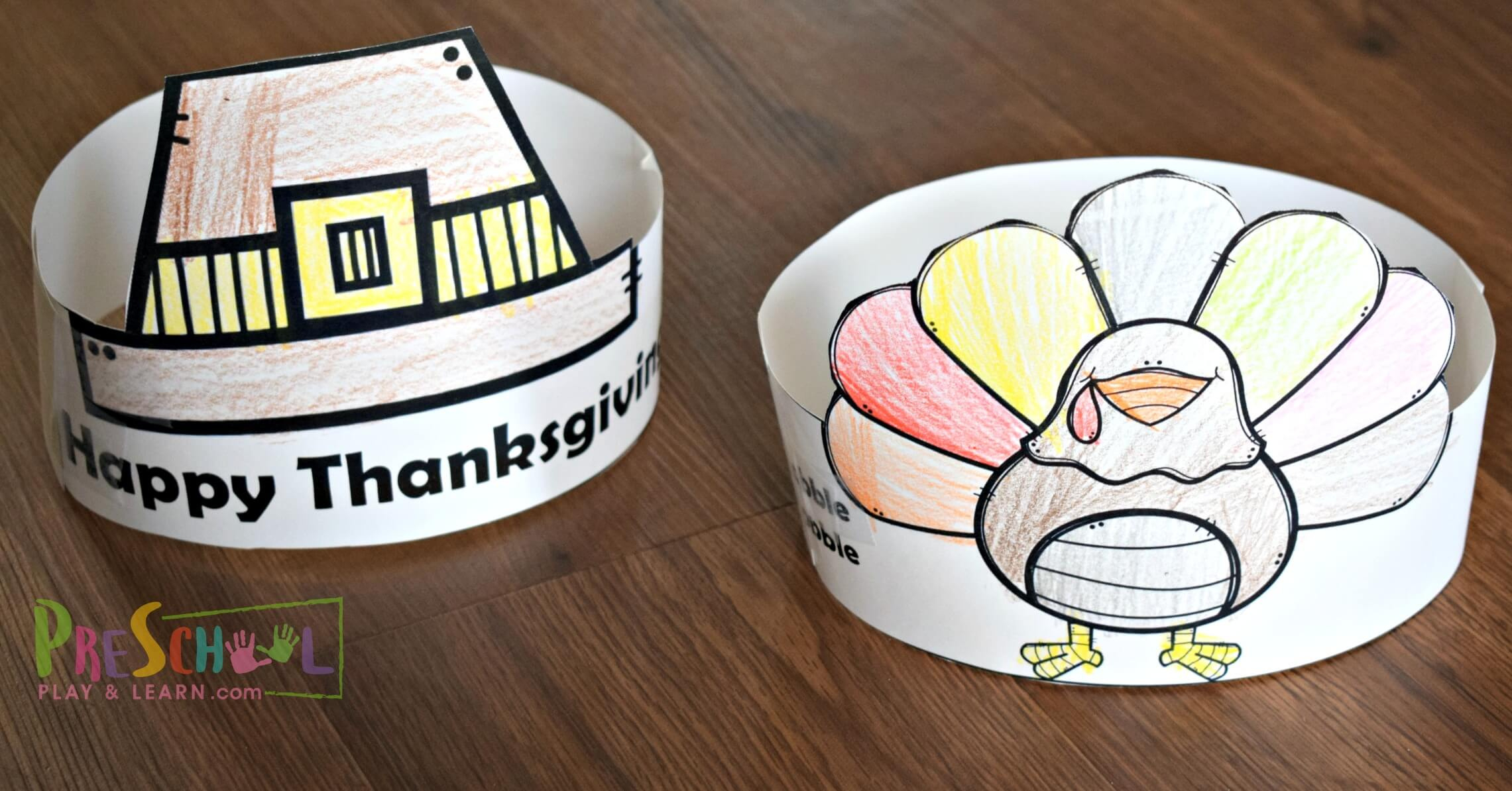 🦃 Thanksgiving Hats - Free Printable Craft For Kids in Free Printable Thankful Turkey Hat