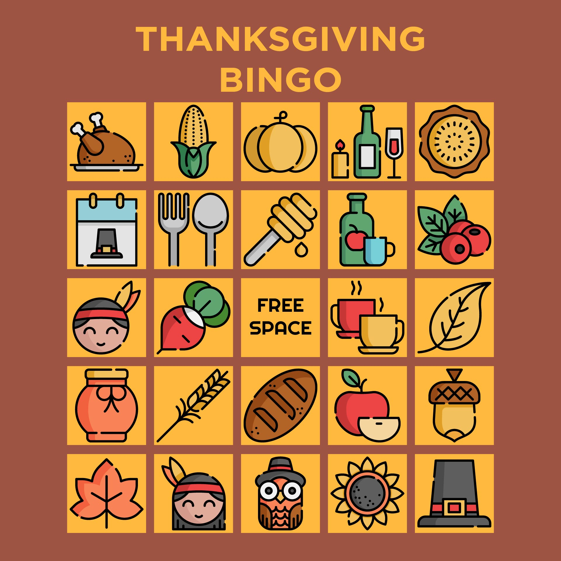 Family Fun Thanksgiving Games Free Printable Thanksgiving Bingo with regard to Thanksgiving Printable Bingo For 20