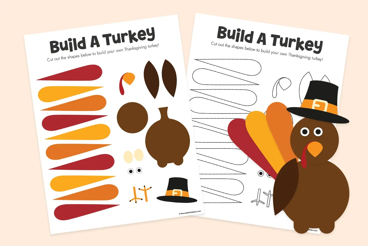 Free Printable Build A Turkey Cutout - Favorite Printables regarding Free Printable Build A Turkey Template