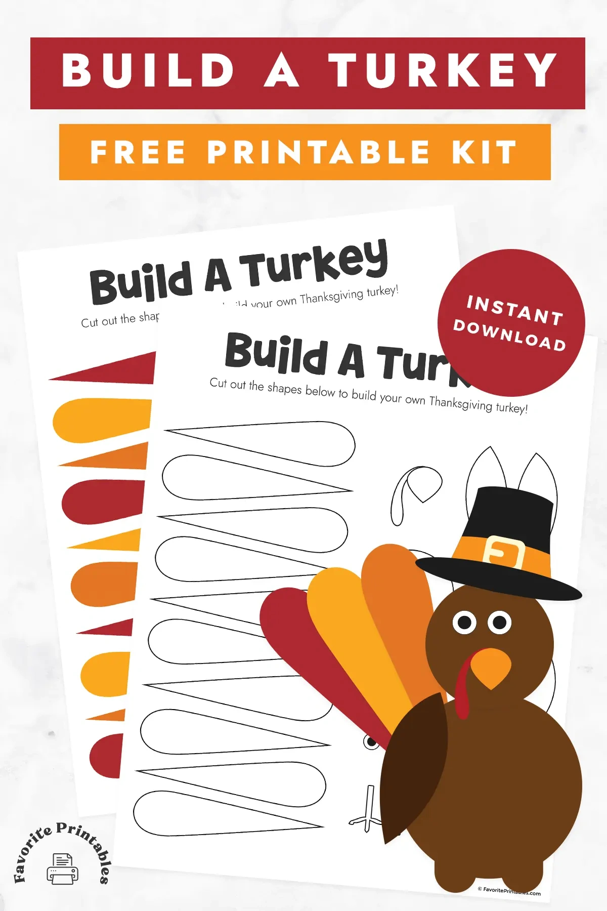 Free Printable Build A Turkey Cutout - Favorite Printables throughout Build A Turkey Printable
