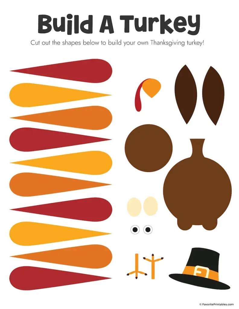 Free Printable Build A Turkey Cutout - Favorite Printables with Build a Turkey Free Printable