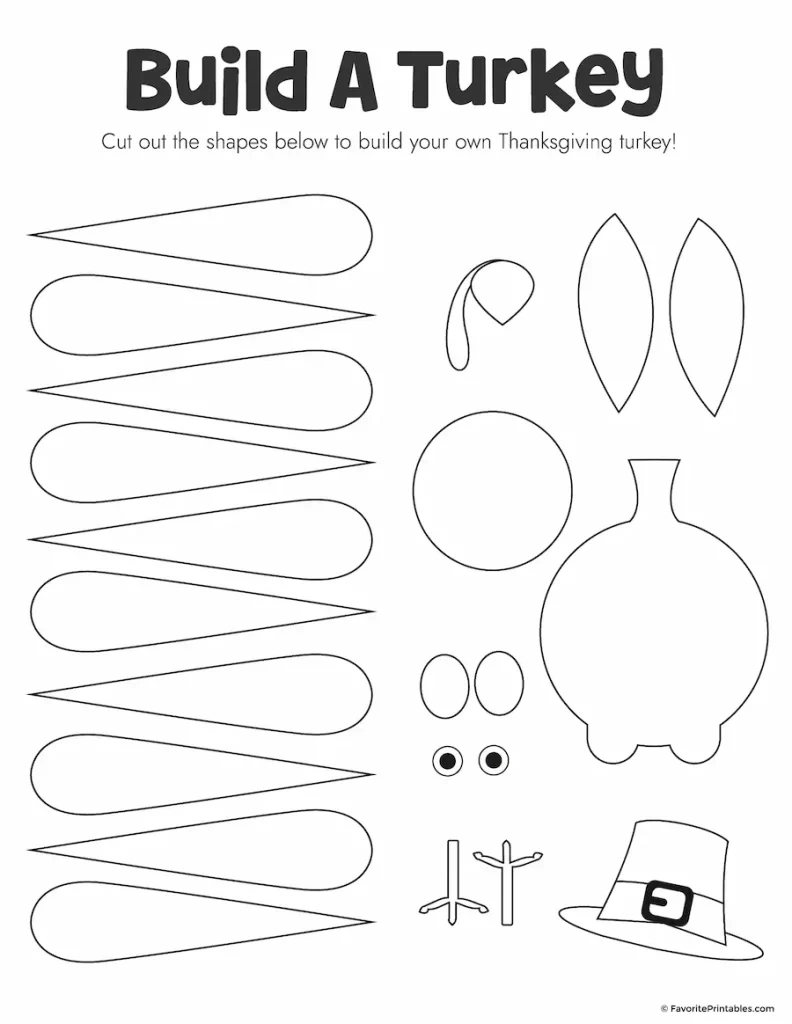 Free Printable Build A Turkey Cutout - Favorite Printables with regard to Build A Turkey Printable