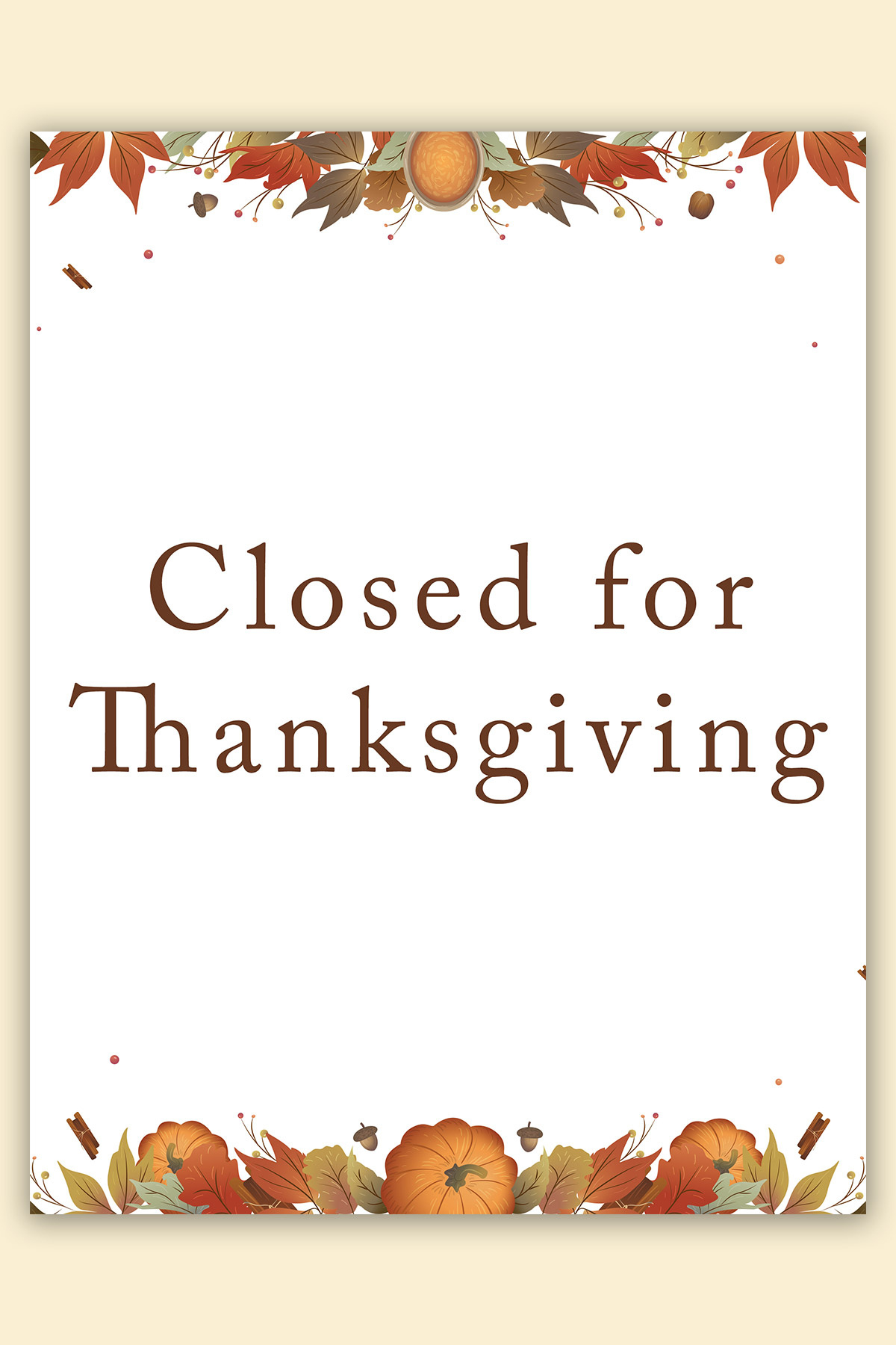 Free-Printable-Closed-For-Thanksgiving-Sign-Example-9 - Mom Envy regarding Thanksgiving Closed Sign Printable