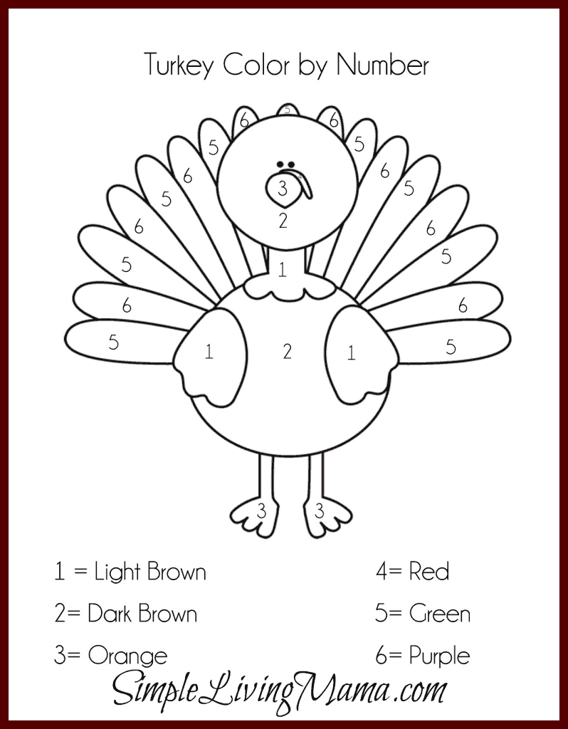 Free Printable Colornumber Turkey + Thanksgiving Activities within Free Printable Thanksgiving Art