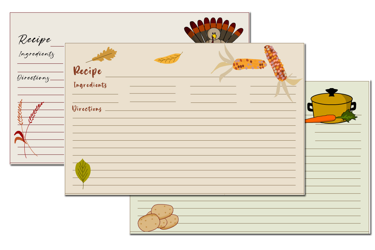 Free Printable Cute Recipe Cards For Thanksgiving - Worksheets Library pertaining to Free Printable Thanksgiving Recipe Cards