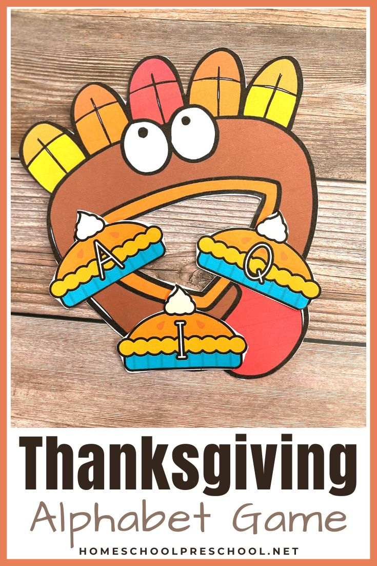 Free Printable Feed The Turkey Alphabet Game For Preschool in Feed The Turkey Free Printable