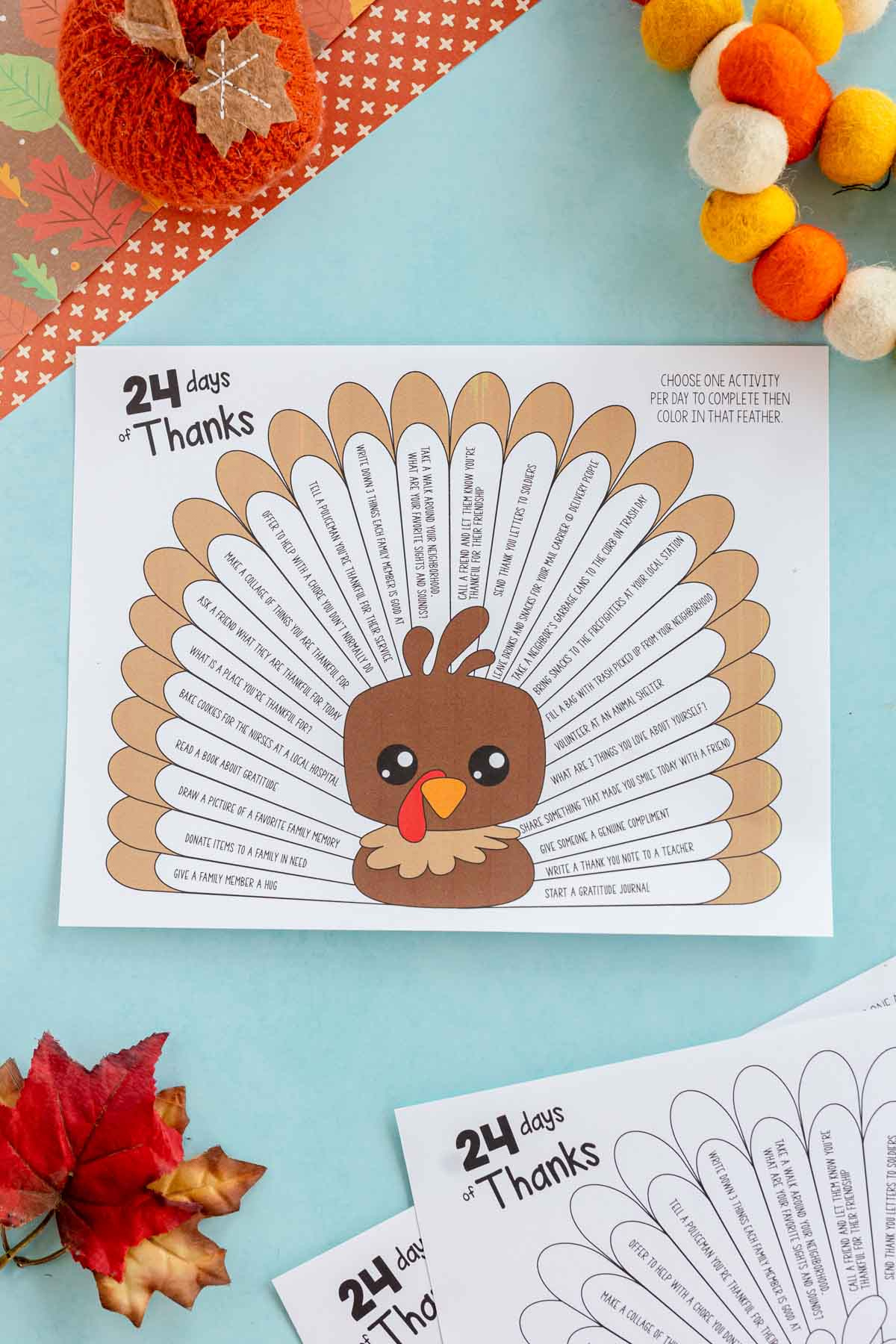 Free Printable Gratitude Thanksgiving Turkeys - Play Party Plan for Printable Thanksgiving Crafts For Adults