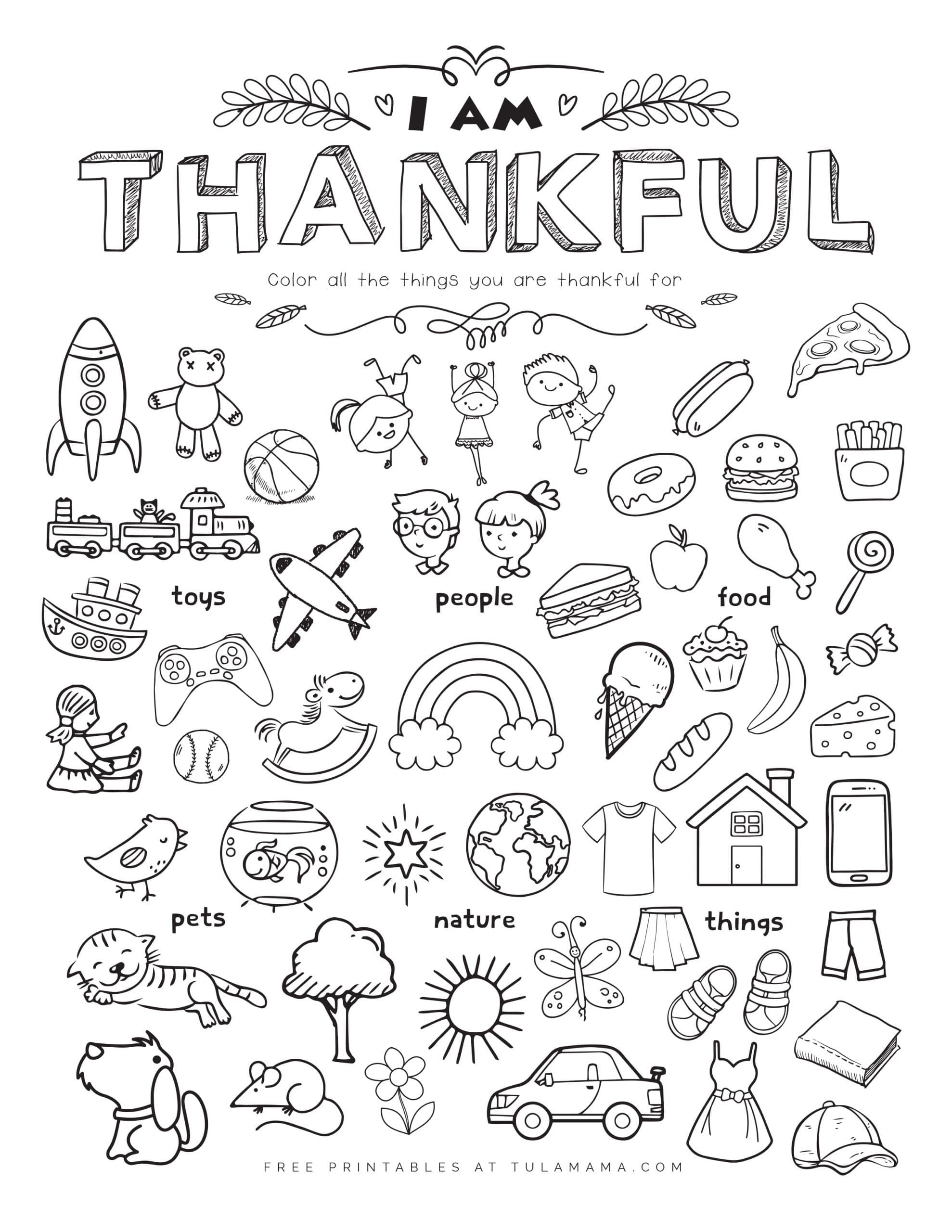 Free Printable I Am Thankful For Worksheet - Tulamama with I Am Thankful For Free Printable