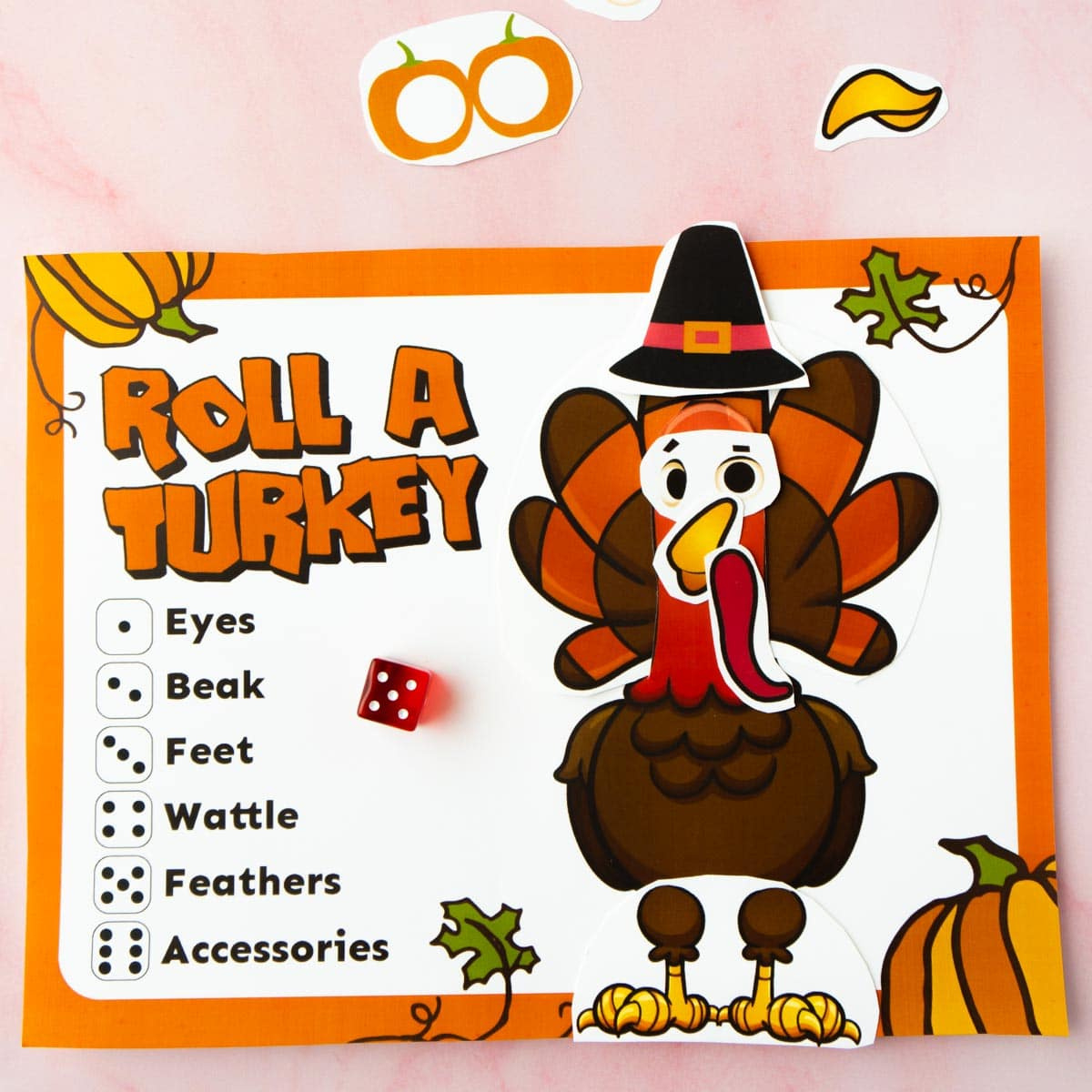 Free Printable Roll A Turkey Dice Game - Play Party Plan within Free Printable Roll a Turkey Game