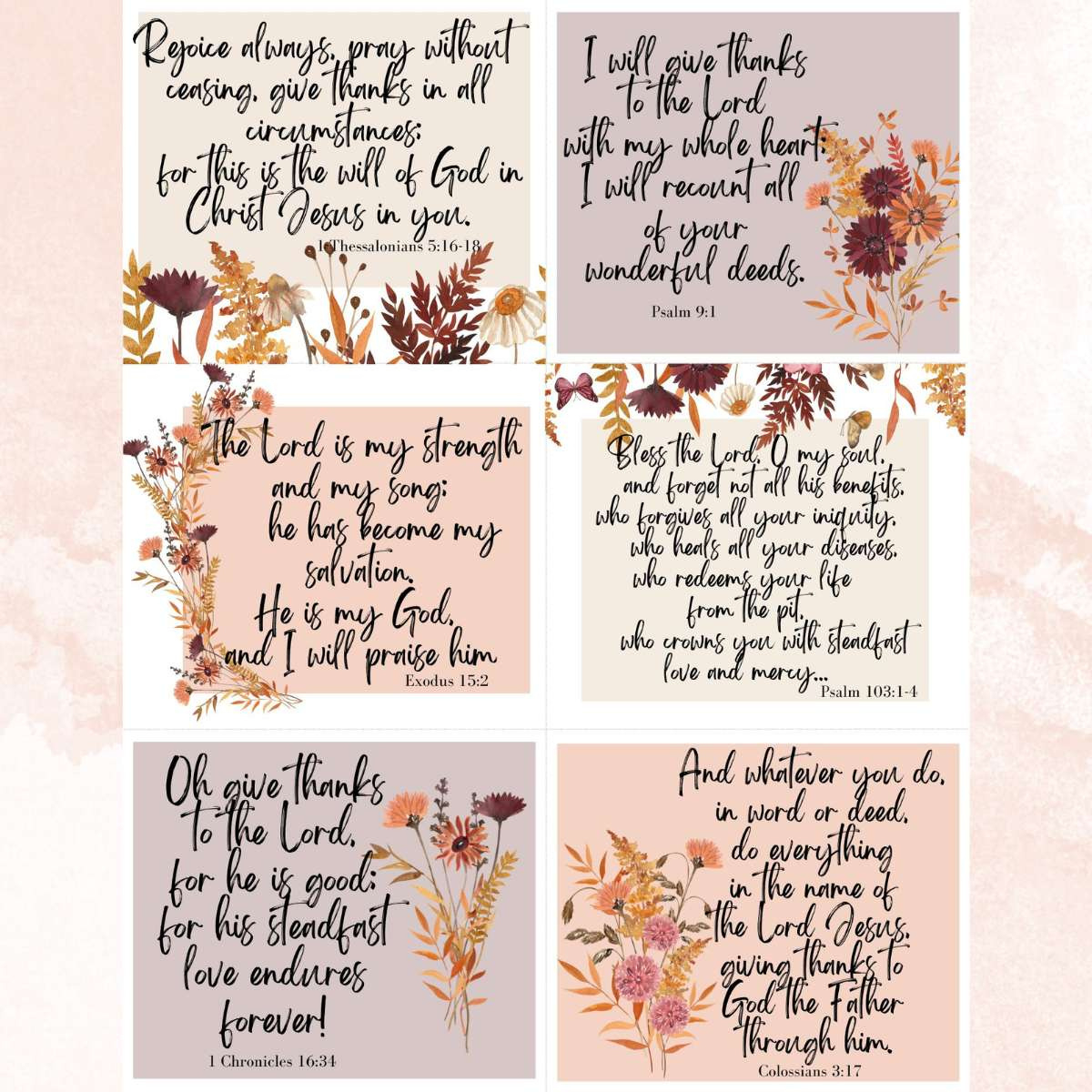 Free Printable Scripture Cards For Thanksgiving And Gratitude for Thanksgiving Bible Verses Printable