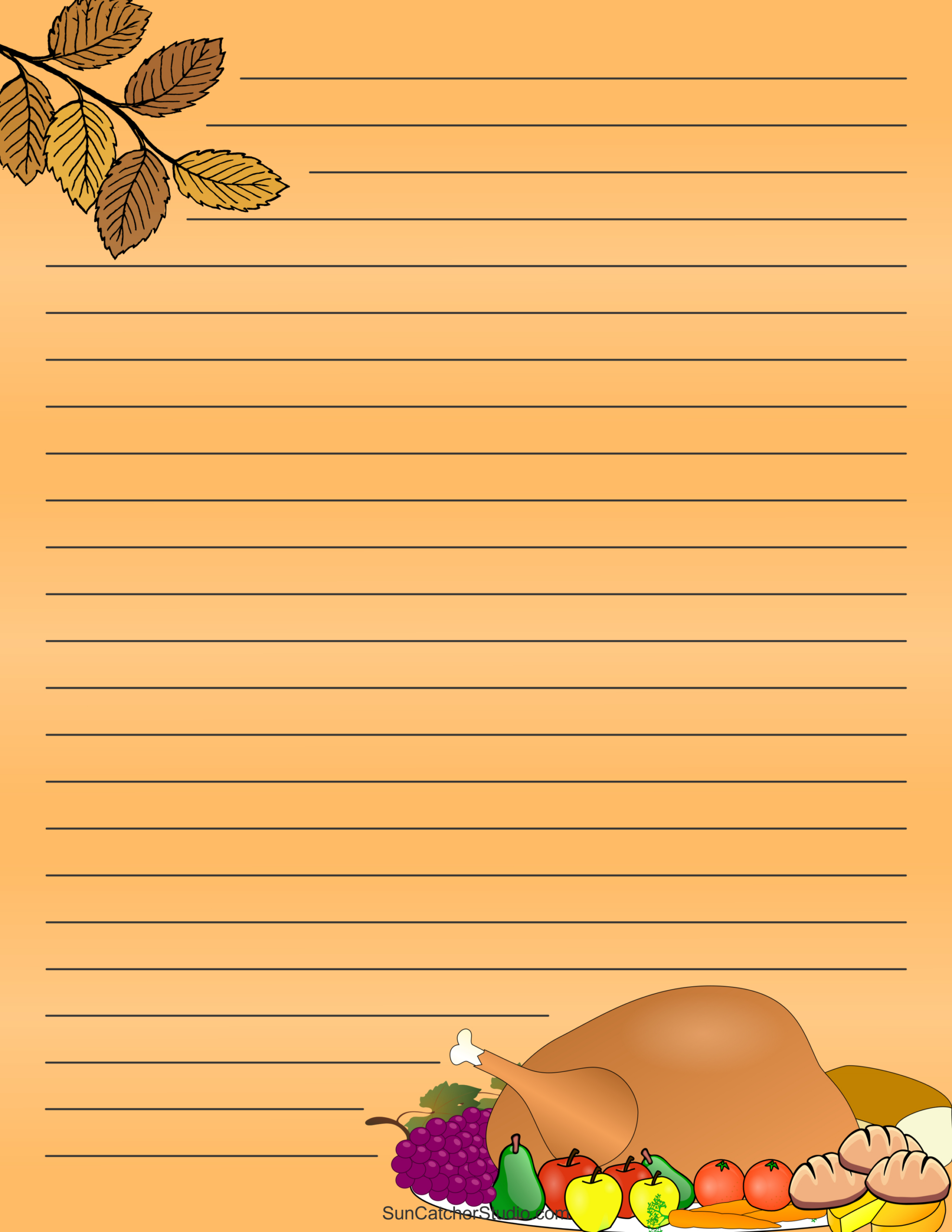 Free Printable Stationery And Lined Letter Writing Paper – Free inside Thanksgiving Writing Paper Free Printable