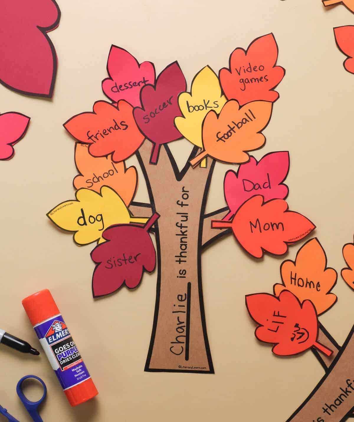 Free Printable Thankful Tree With Leaves - Literacy Learn pertaining to I Am Thankful For Tree Printable