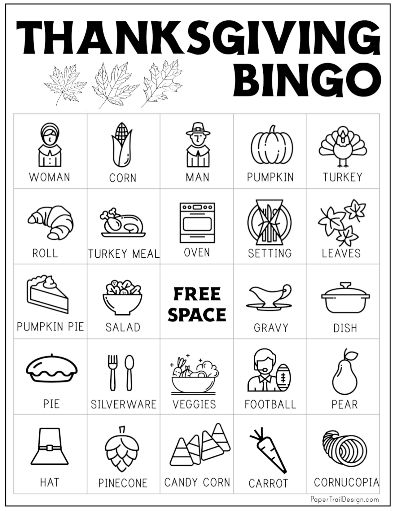 Free Printable Thanksgiving Bingo Cards - Paper Trail Design with regard to Thanksgiving Themed Bingo Printable