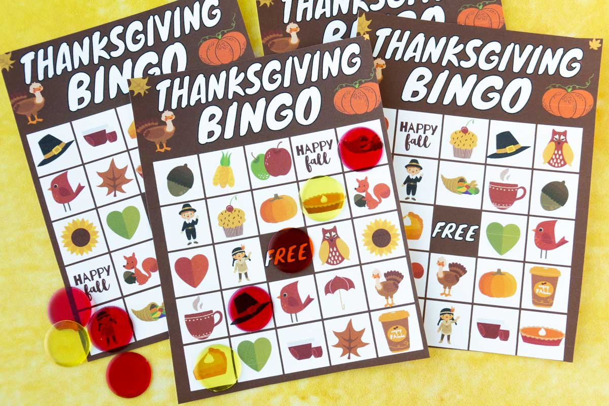 Free Printable Thanksgiving Bingo Game (20 Cards) - Play Party Plan pertaining to Thanksgiving Printable Bingo For 20