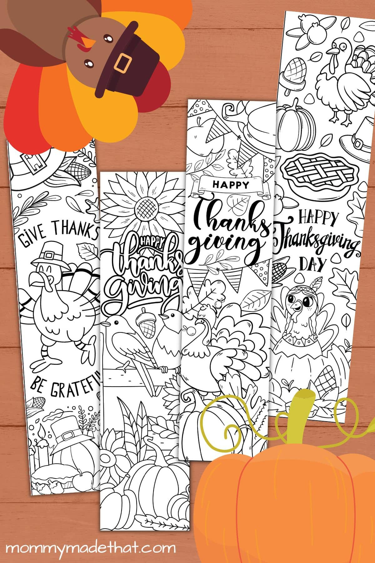 Free Printable Thanksgiving Bookmarks To Color in Thanksgiving Bookmarks Free Printable