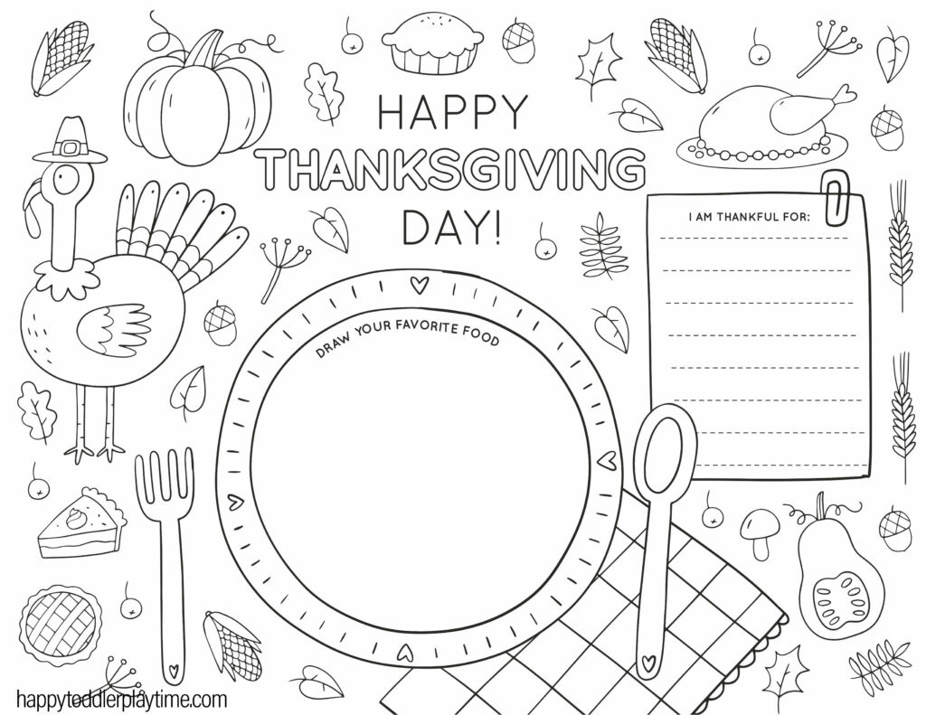 Free Printable Thanksgiving Coloring Pages For Kids - Happy with Free Printable Thanksgiving Activity Pages