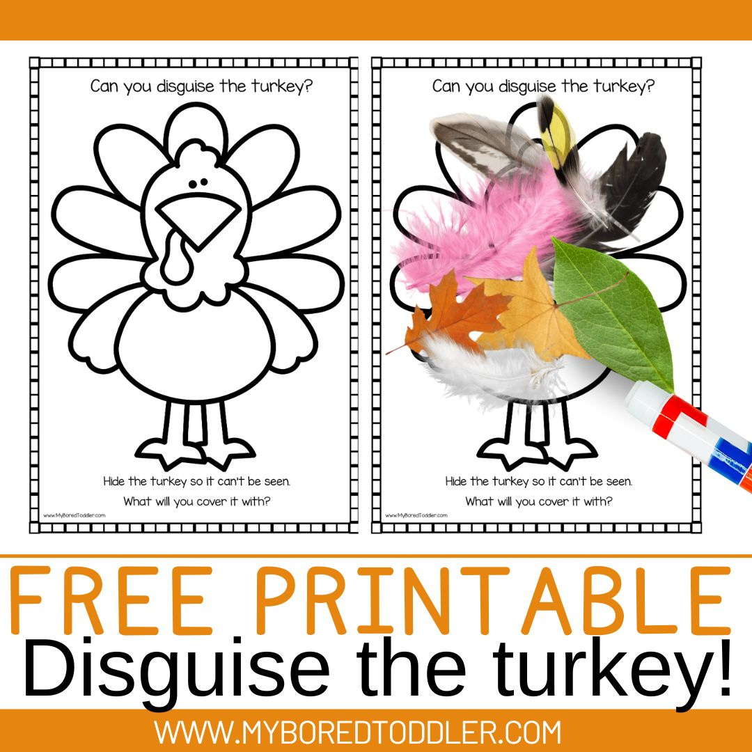 Free-Printable-Thanksgiving-Disguise-The-Turkey - My Bored Toddler pertaining to Hide A Turkey Printable