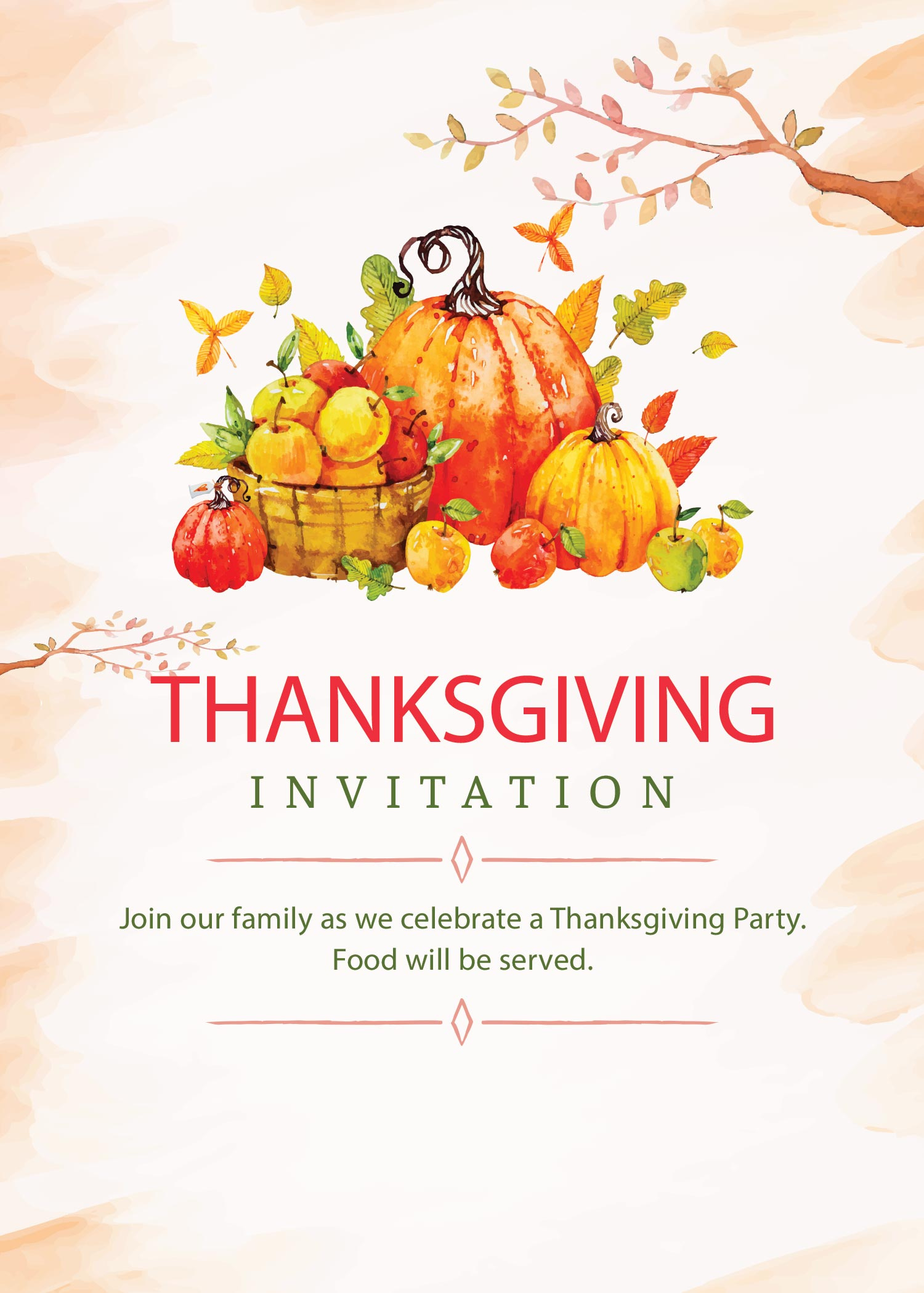 Free Printable Thanksgiving Invitations: Editable Or Print As Is! throughout Free Thanksgiving Printable Invitations