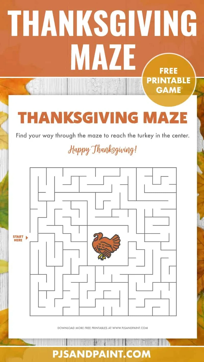 Free Printable Thanksgiving Maze - Thanksgiving Games And Activities for Free Thanksgiving Printable Games