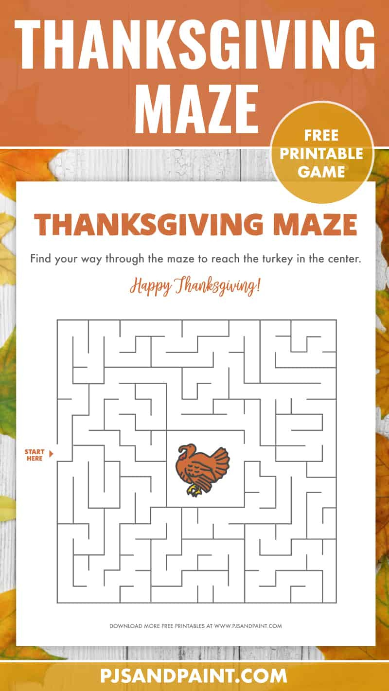 Free Printable Thanksgiving Maze - Thanksgiving Games And Activities in Free Printable Thanksgiving Games Free Download
