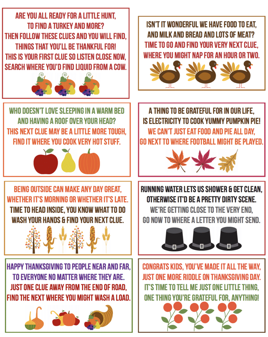 Free Printable Thanksgiving Scavenger Hunt For Kids within Thanksgiving Scavenger Hunt Printable