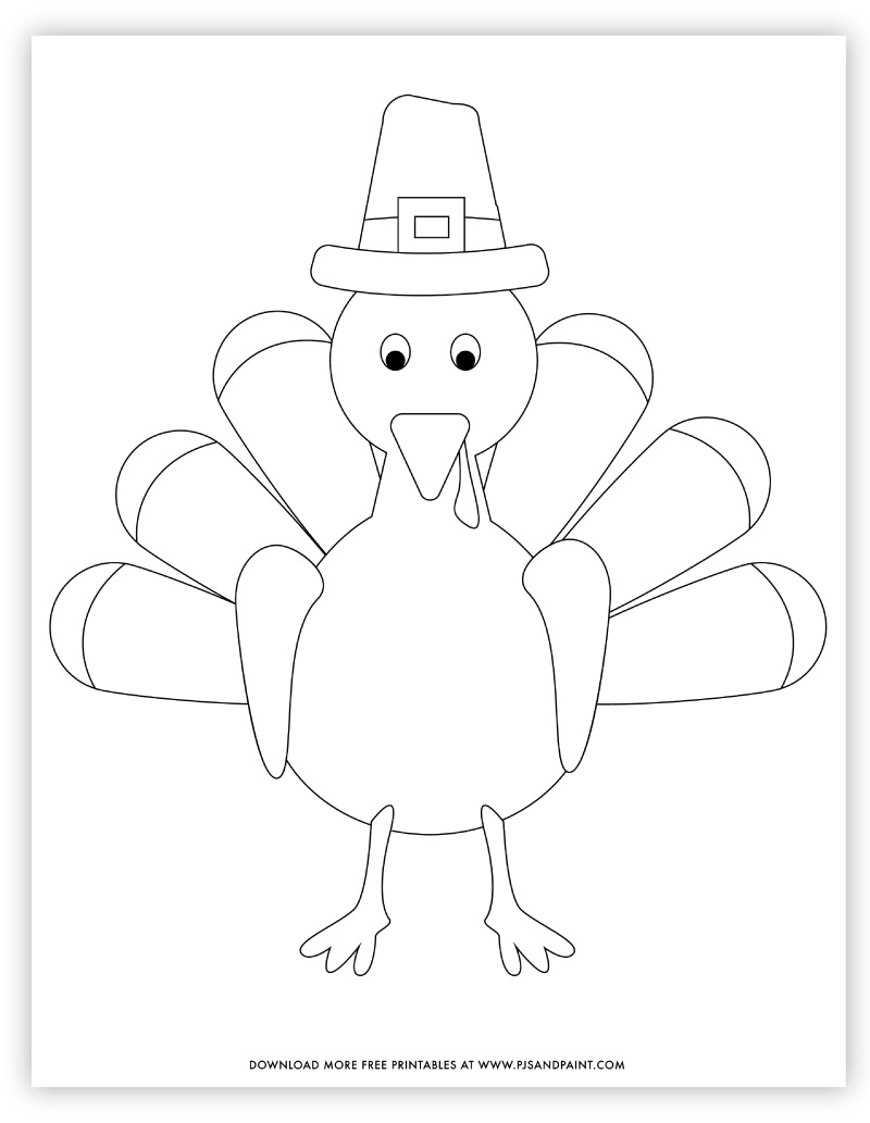 Free Printable Turkey Coloring Page - Pjs And Paint in Free Printable Pictures Of Turkeys To Color