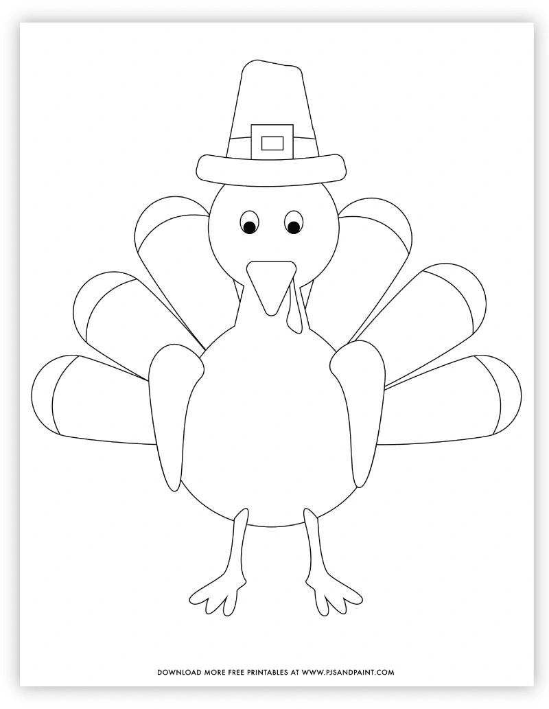 Free Printable Turkey Coloring Page - Pjs And Paint inside Turkey Coloring Pages Printable