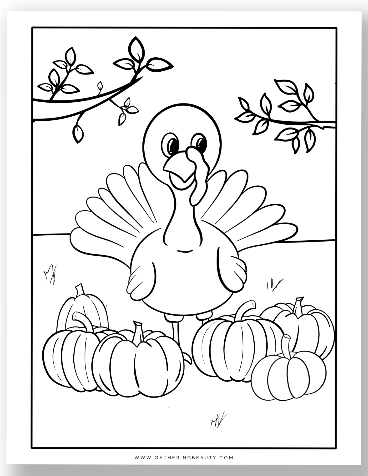 Free Printable Turkey Colouring Pages — Gathering Beauty within Printable Turkey Pictures to Color