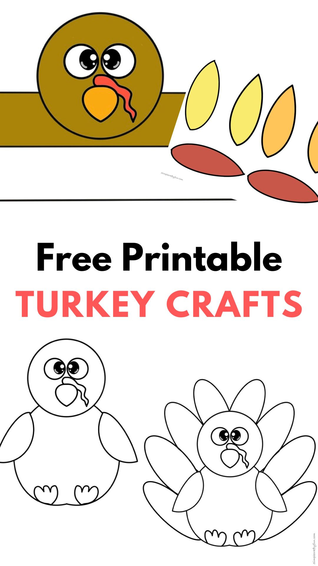 Free Printable Turkey Craft For Thanksgiving - for Printable Turkey Craft Template