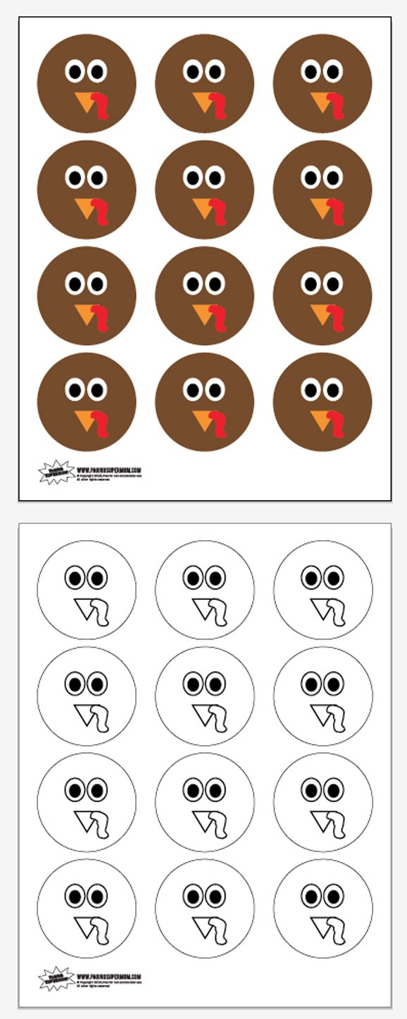 Free Printable Turkey Face Template - Paging Supermom within Free Printable Turkey Face Template