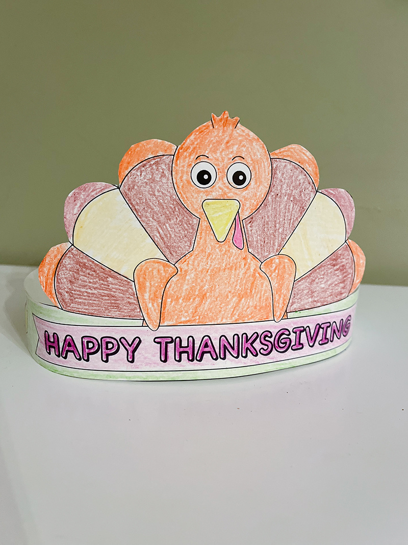 Free Printable Turkey Hat - Thanksgiving Turkey Crown within Printable Turkey Hat Template