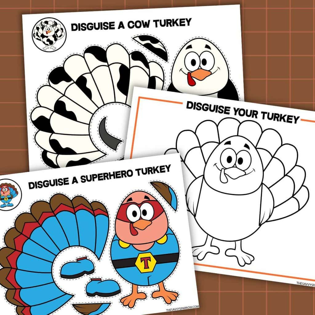 Free Printable Turkey In Disguise Templates To &amp;quot;Hide A Turkey&amp;quot; intended for Disguise the Turkey Printable Free Download