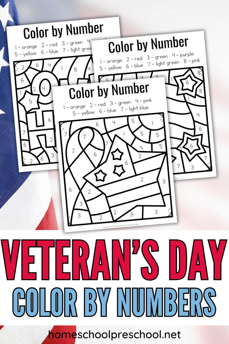 Free Printable Veterans Day Colornumber Worksheets with regard to Veterans Day Color By Number Free Printable