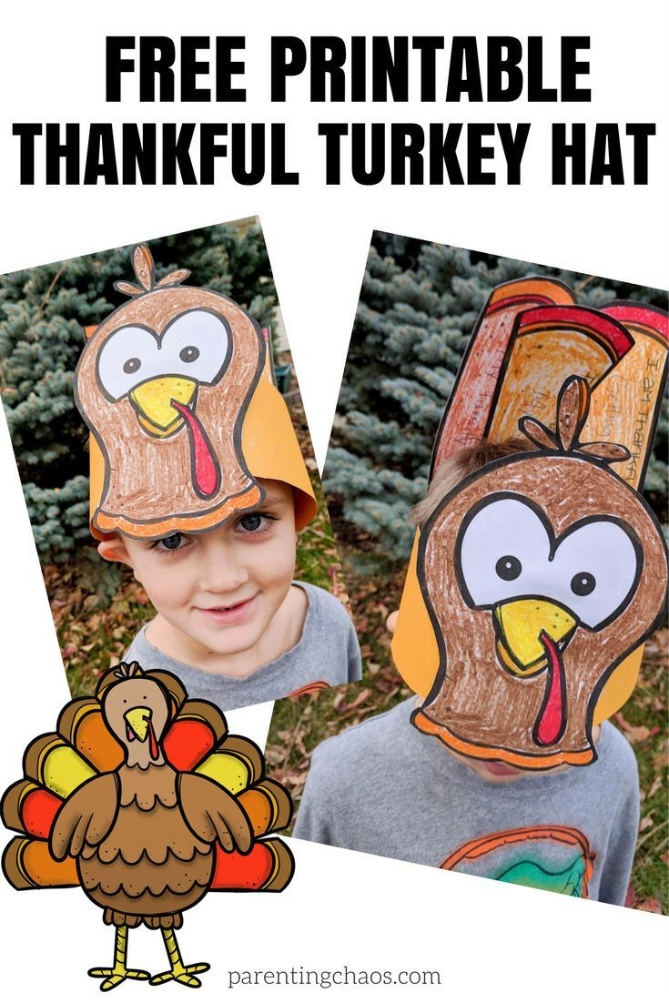 Free &amp;quot;Thankful&amp;quot; Turkey Hat Printable For Kids in Free Printable Thankful Turkey Hat