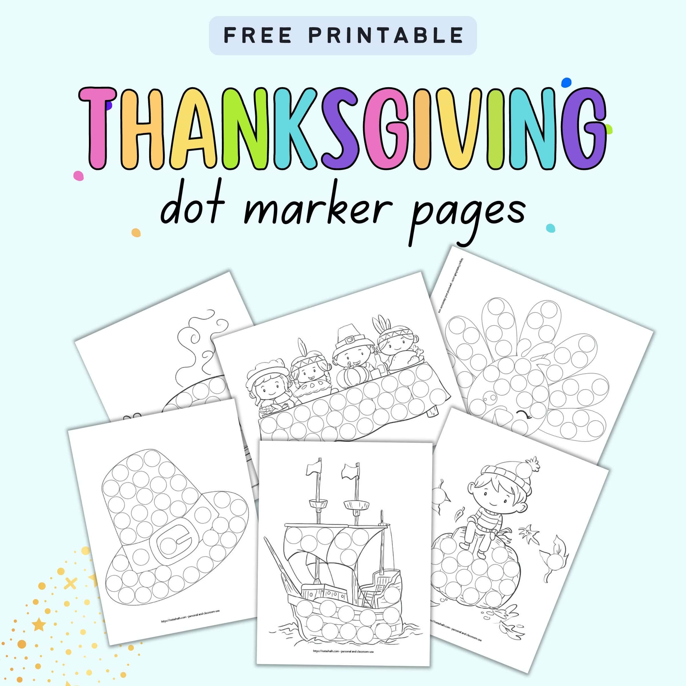 Free Thanksgiving Dot Marker Printables (To Keep Your Child Busy in Turkey Dot Marker Printable Free