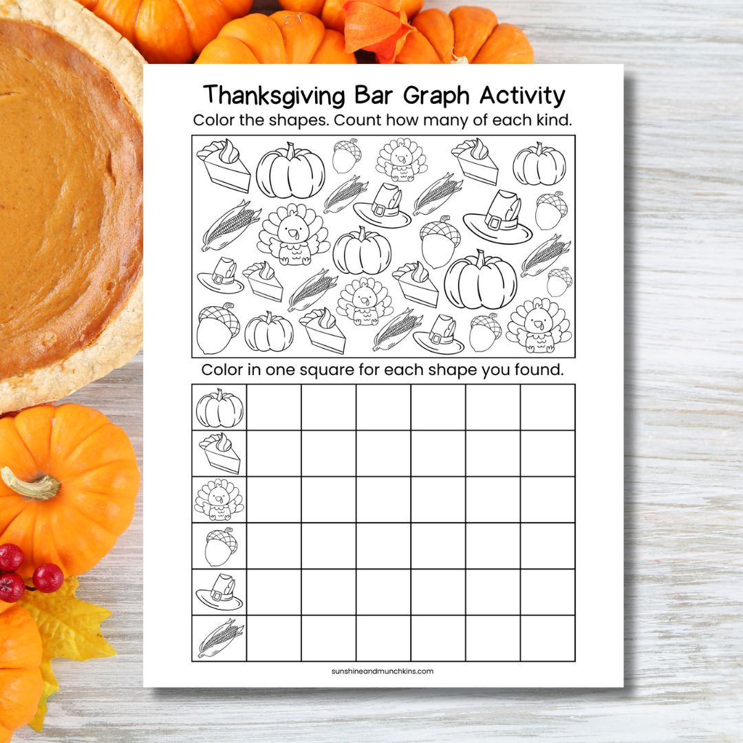 Free} Thanksgiving Graphing Printable For Kids - Sunshine And throughout Thanksgiving Pumpkin Graphing Worksheet