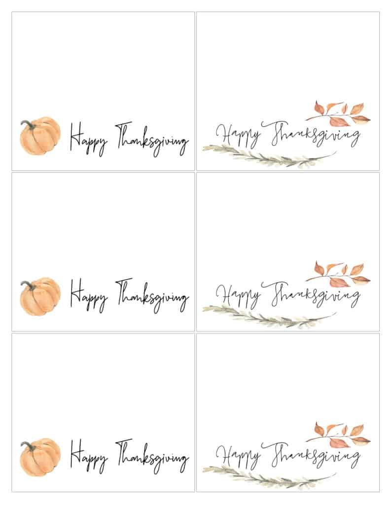 Free Thanksgiving Placecards – Morning Motivated Mom inside Free Printable Place Cards For Thanksgiving Dinner