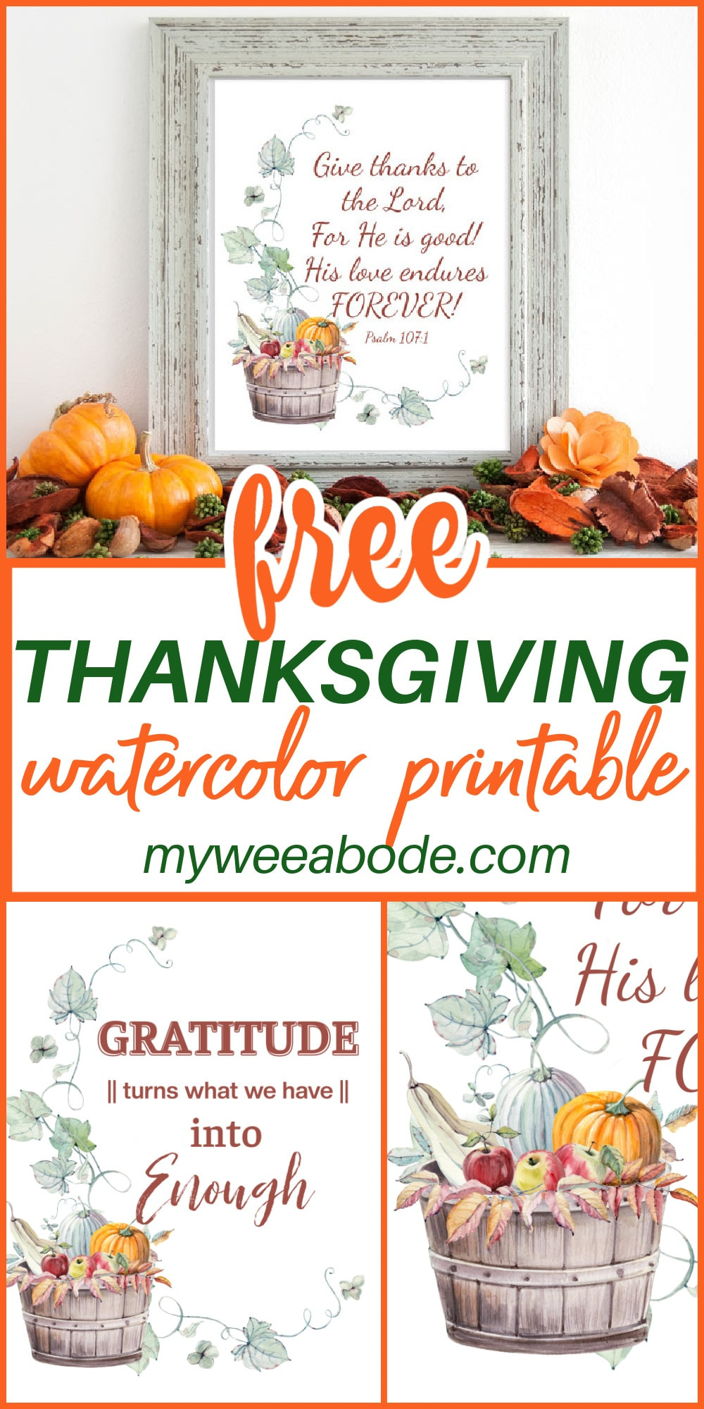 Free Thanksgiving Printable Two Ways - within Free Thanksgiving Decoration Printables