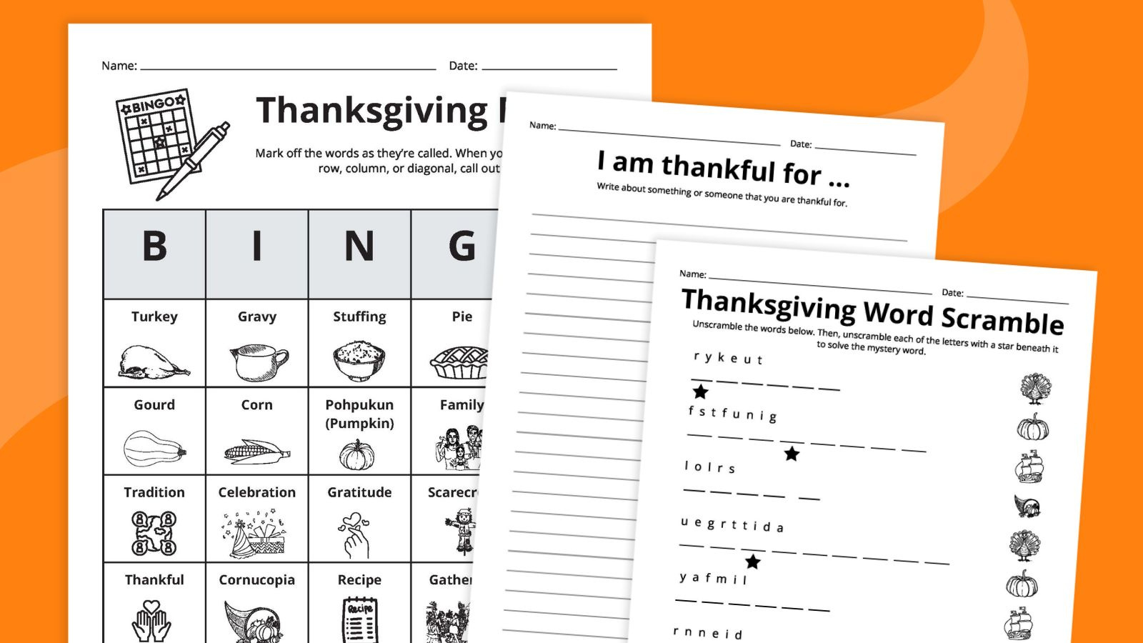 Free Thanksgiving Worksheets Bundle with regard to Free Thanksgiving Printable Worksheets