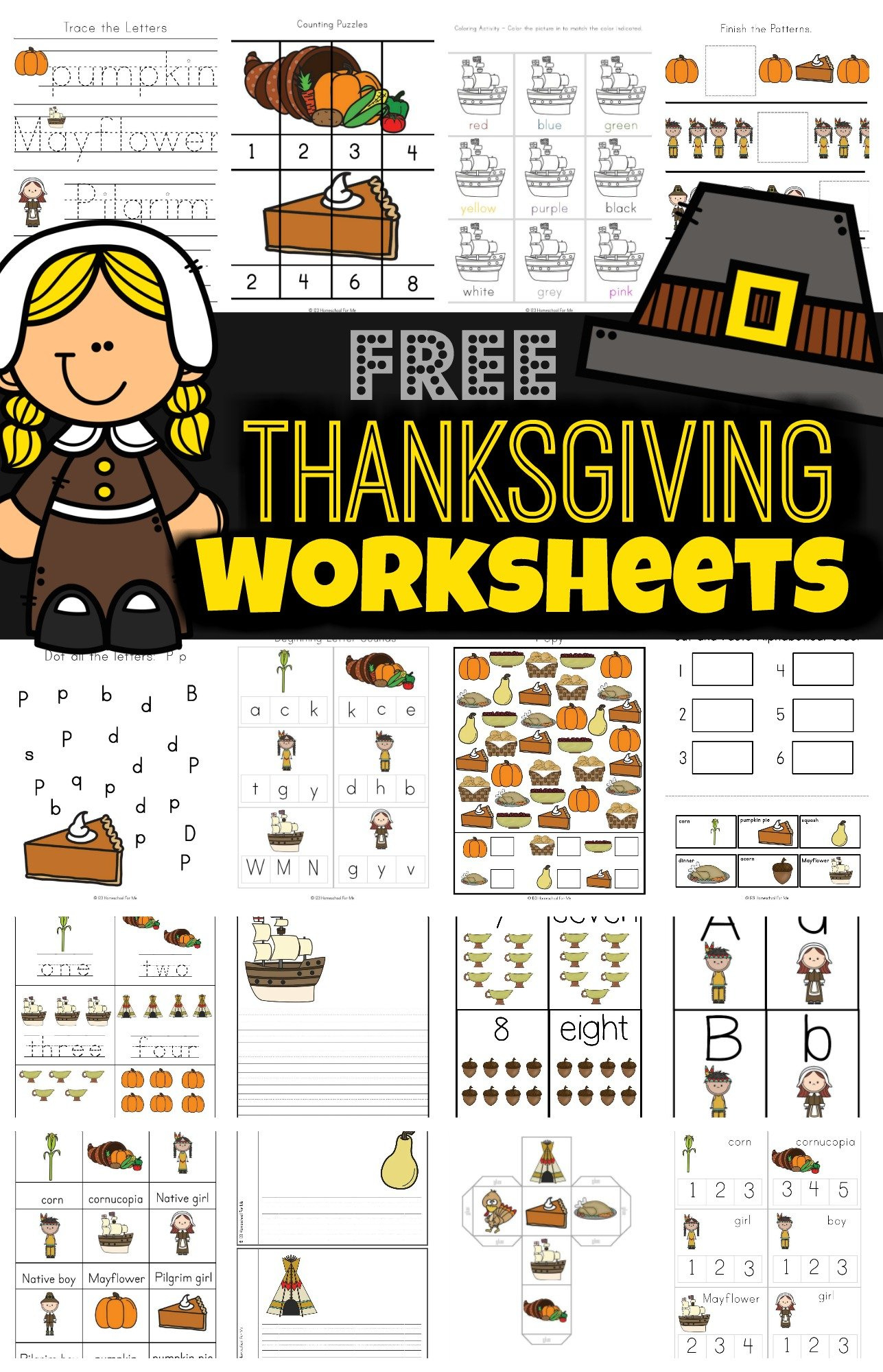 Free Thanksgiving Worksheets For Kids in Free Printable Thanksgiving Worksheet