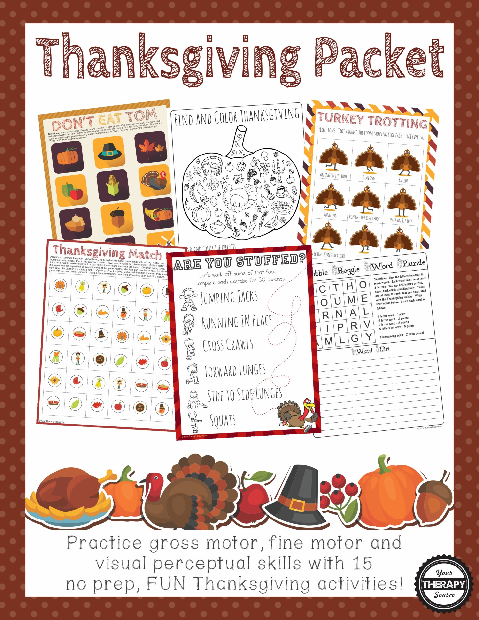 Free Thanksgiving Worksheets - Your Therapy Source within Free Printable Thanksgiving Counseling Activities