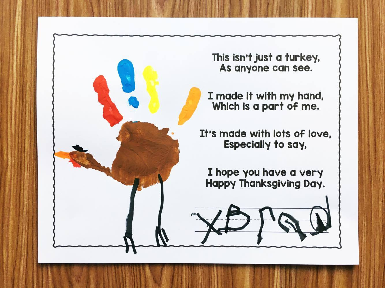 Free Turkey Handprint Poem - Simply Kinder throughout This Isn&amp;amp;#039;t Just a Turkey Poem Printable