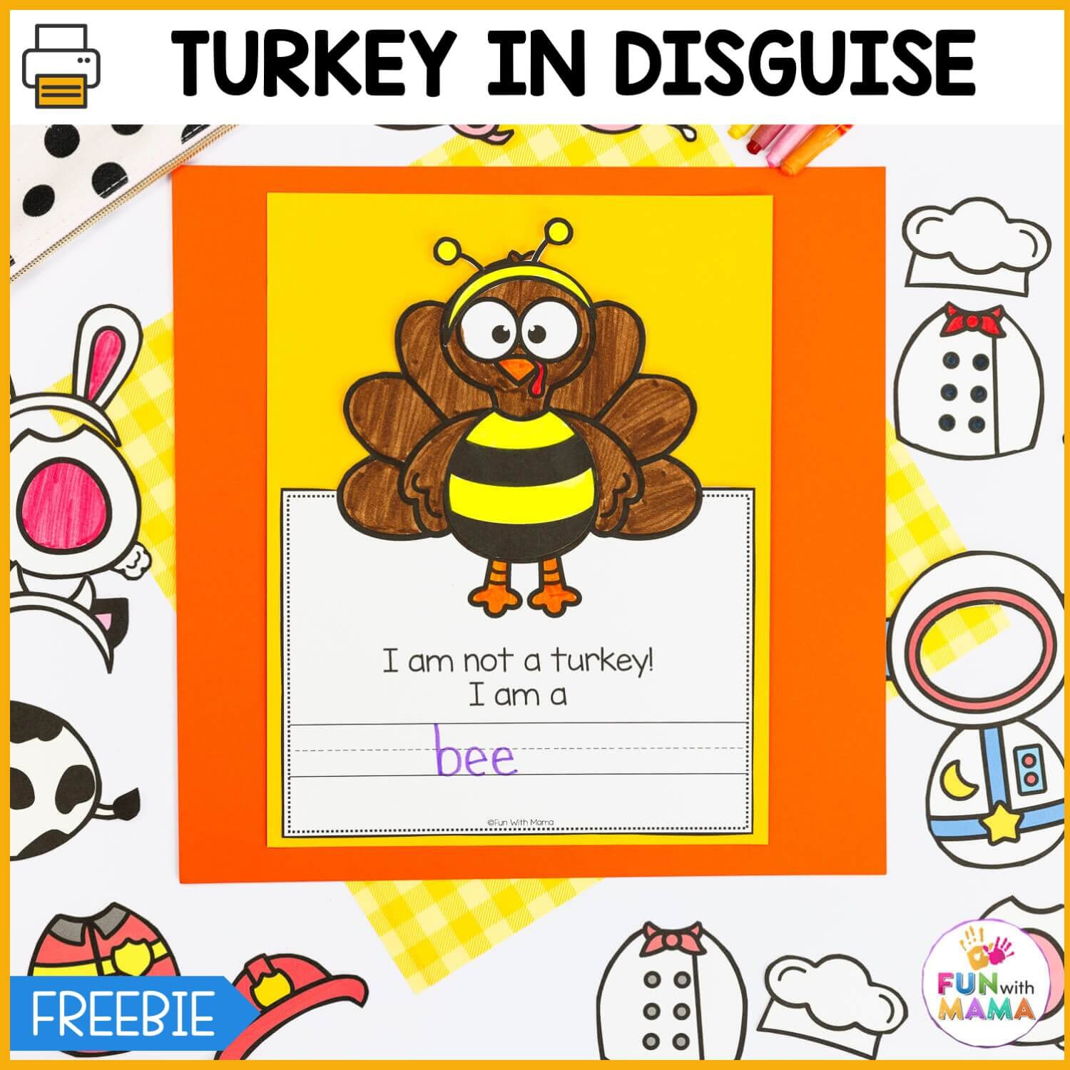 Free Turkey In Disguise Project Template in Template Free Printable Turkey in Disguise Printable Outfits